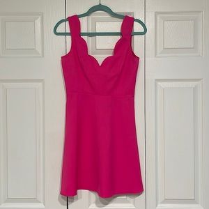 Tobi Hot pink scalloped dress